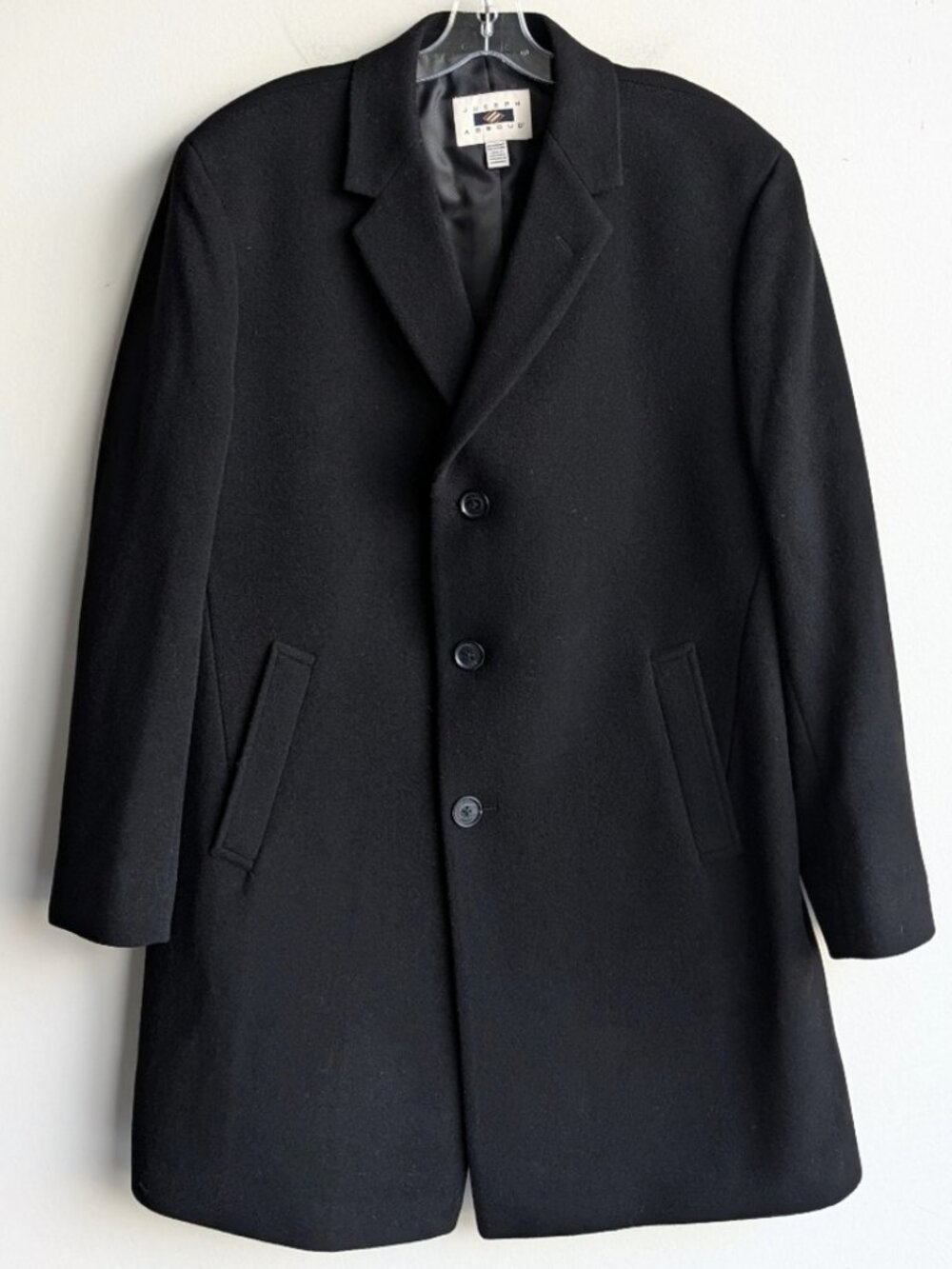 Joseph Abboud wool/cashmere black long overcoat
